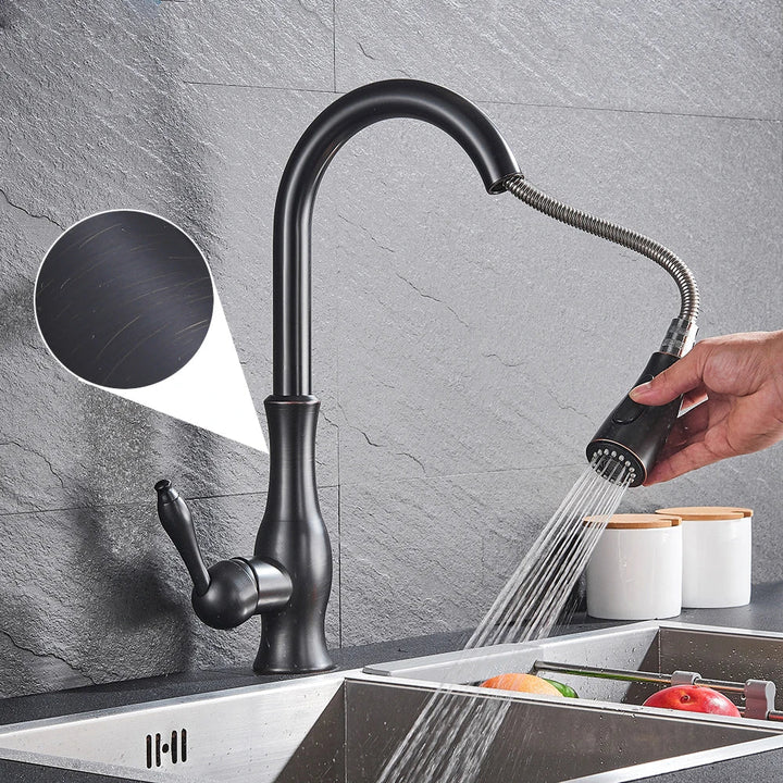 BowLift | GlamFaucet Kitchen Faucet - Luxury Golden Kitchen Mixer Faucet