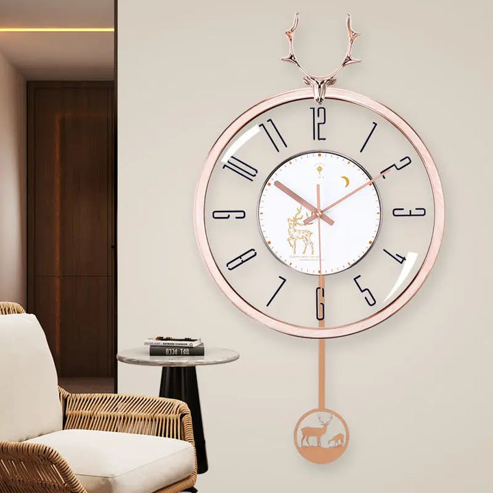 Luxurious silent wall clock – Modern design with large dial for living room | Bowlift