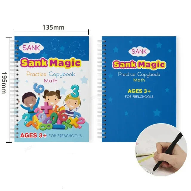 Kids Practice Magic Groove Writing Notebook Auto-Disappears in 10 Minutes Bowlift