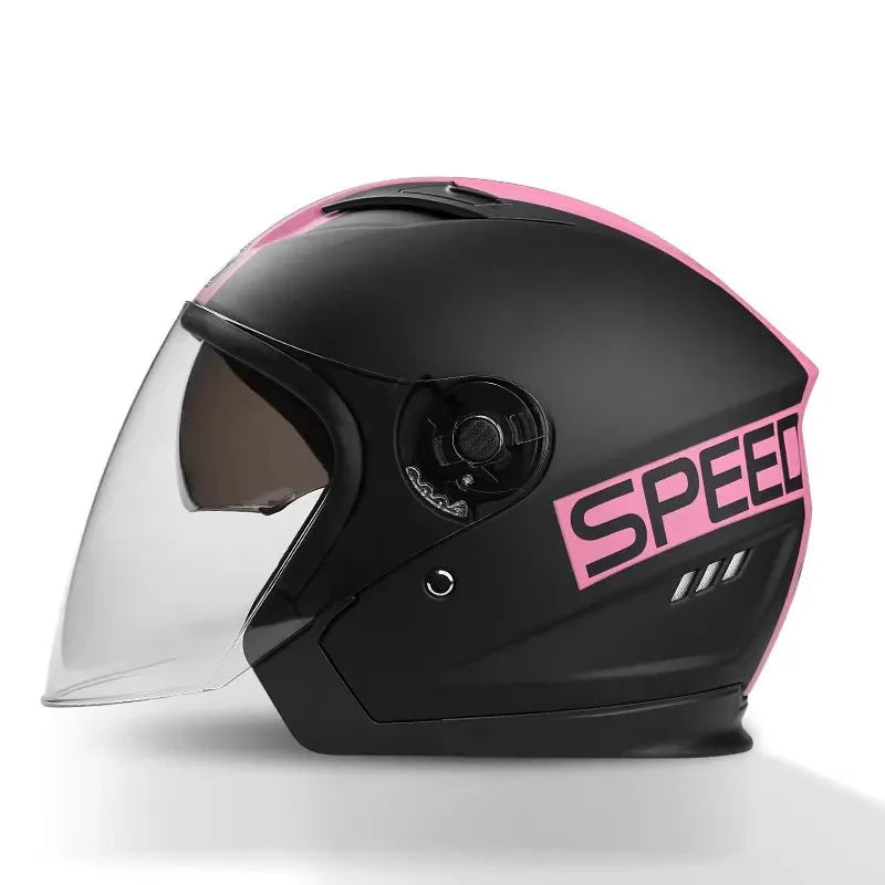 BowLift | Retro 3/4 Open-Face Motorcycle Helmet with Dual Lens – AeroRide
