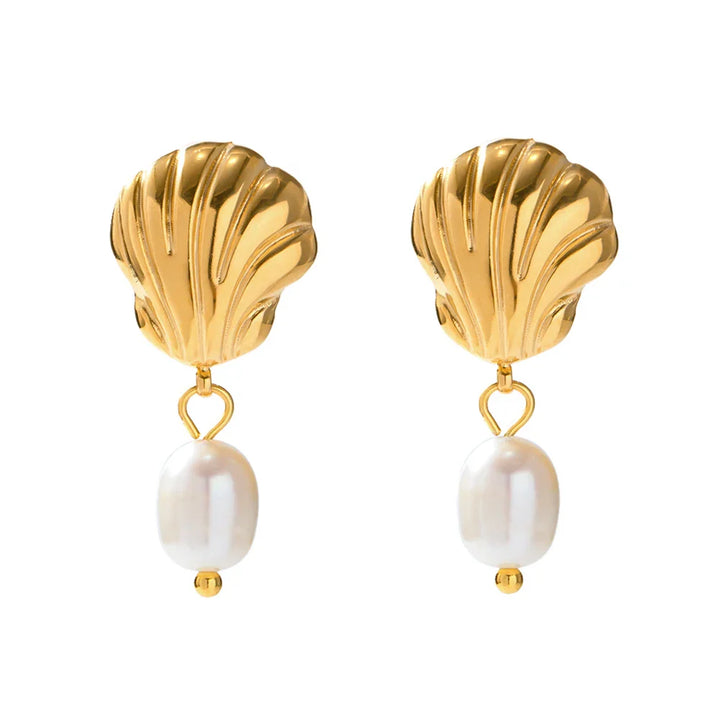 BowLift | Dainty Sea Shell Pearl Earrings
