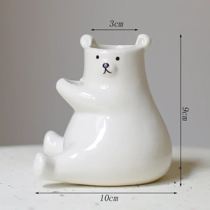 Bear with Flower Vase | Bowlift