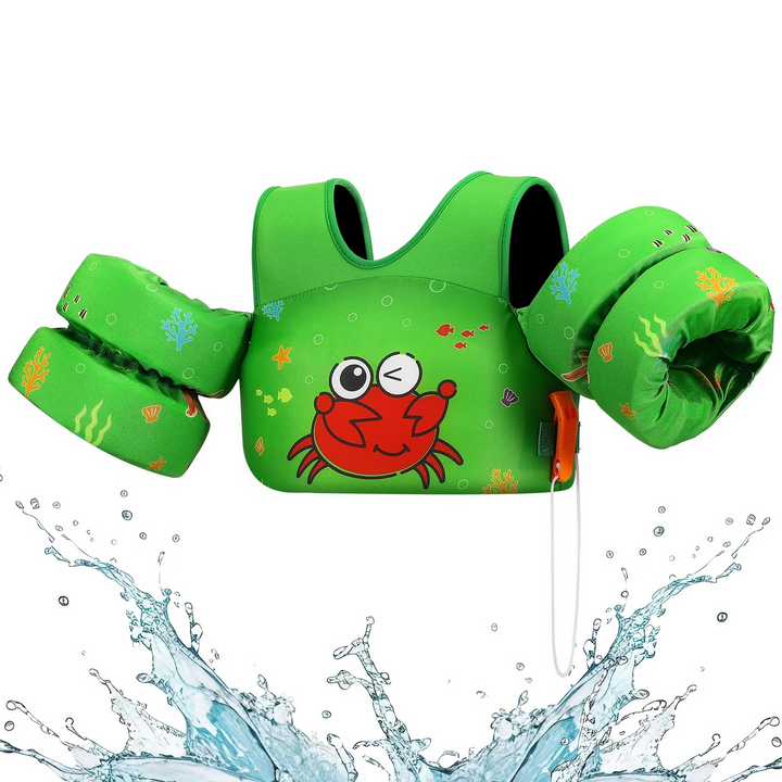 BowLift | Kids Foam Life Vest with Arm Floats and Safety Whistle for Swimming and Kayaking