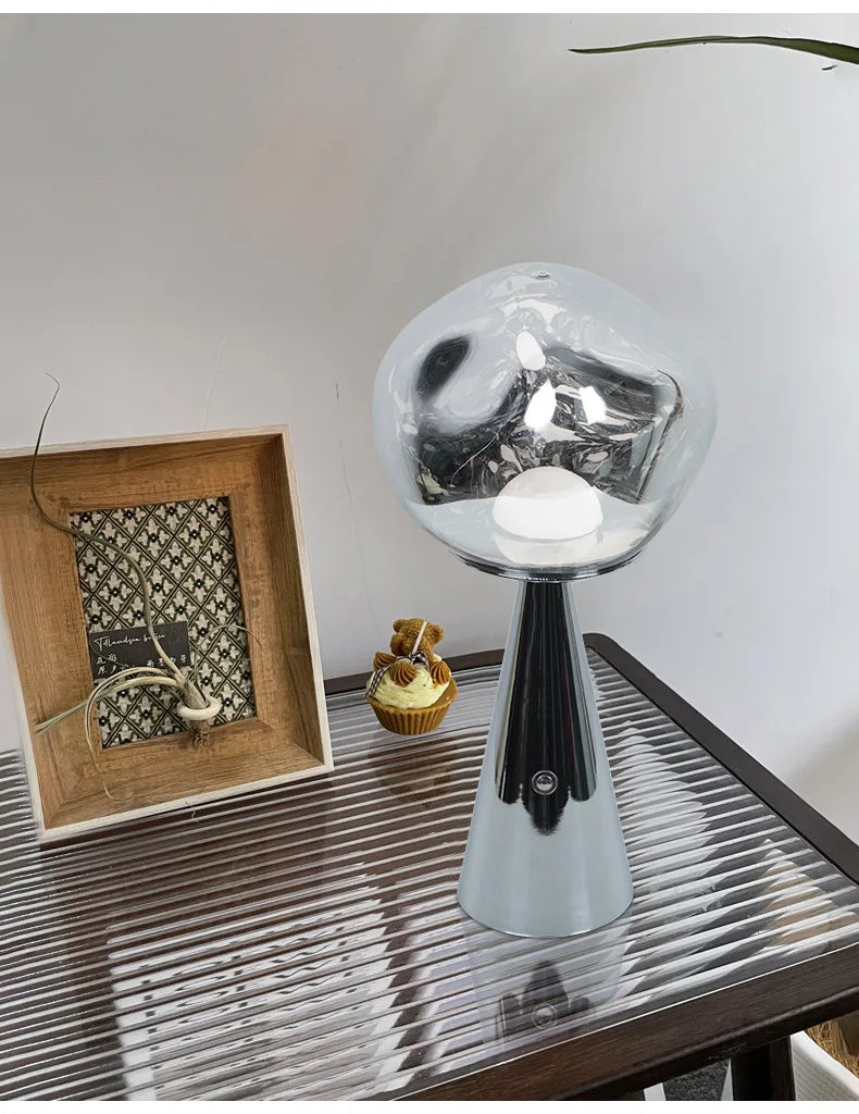 Modern Mini Table Lamp in Lava Design with LED Light - Decorative Lamp for Living Room, Bedroom & Office | Bowlift