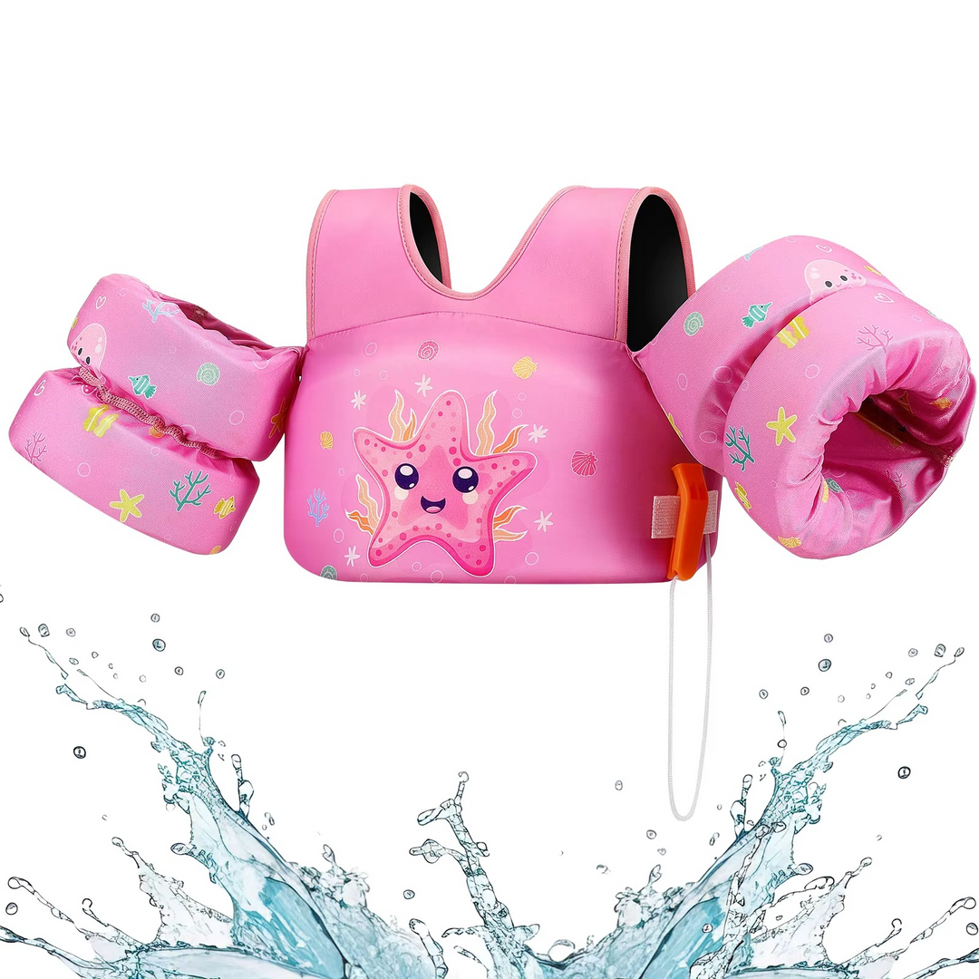 BowLift | Kids Foam Life Vest with Arm Floats and Safety Whistle for Swimming and Kayaking