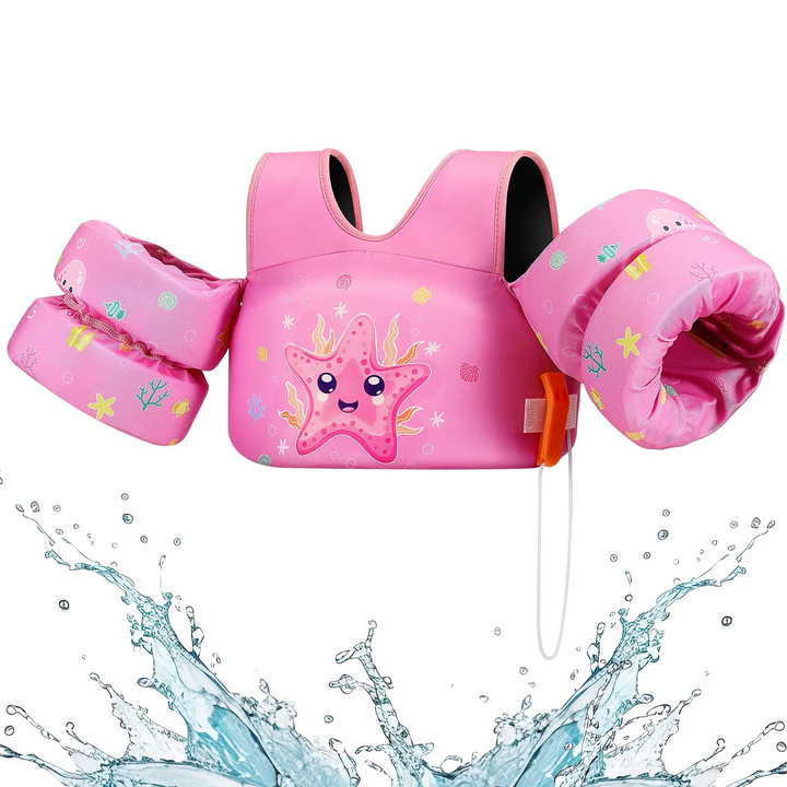 BowLift | Kids Foam Life Vest with Arm Floats and Safety Whistle for Swimming and Kayaking