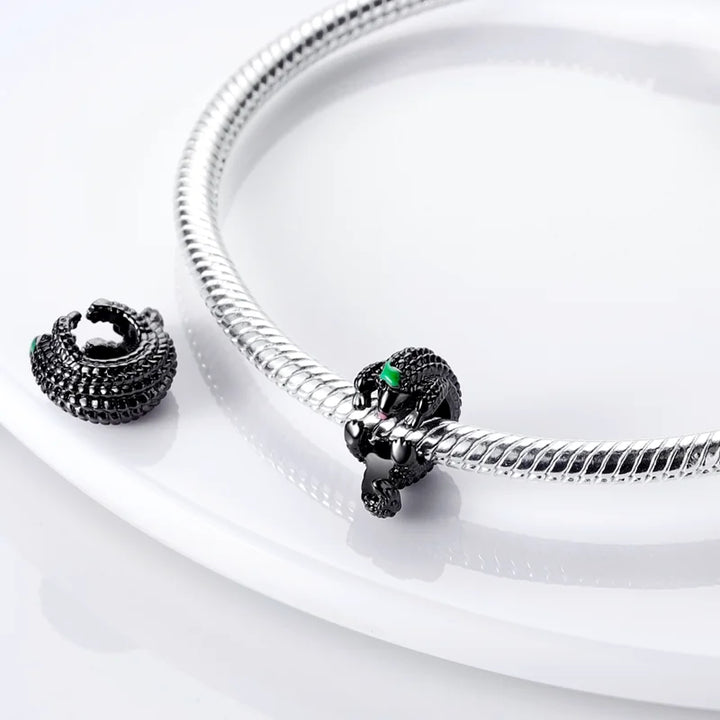 BowLift | 925 Silver Golden Leopard Charms Beads Colorful Chameleon Rhinoceros Lion Scarab Cat Pendant Compatible with Original Pandora Bracelet Jewelry