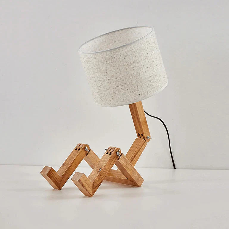 BowLift | Playful Robot Table Lamp - made of Sustainable Wood for Creative Spaces