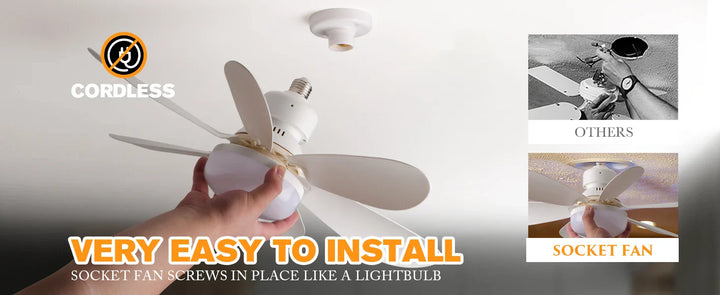 BowLift | Socket Ceiling Fan with Light