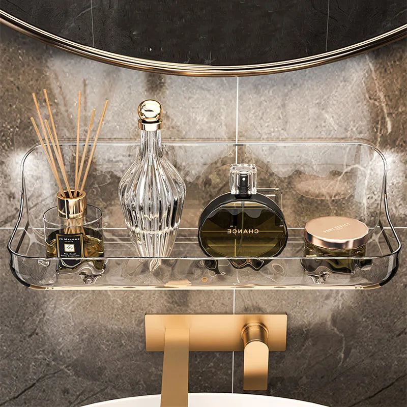 ClearGrip Acrylic Wall Shelf without Drilling – Transparent Bathroom Shelf for Cosmetics, Shampoo & More Bowlift