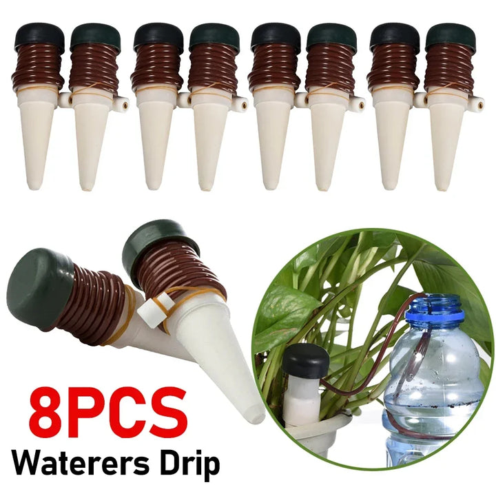 BowLift | AquaTerris Plant Irrigation System | 8-Piece Set | Self-Watering Ceramic Spikes | Automatic & For Indoor Use