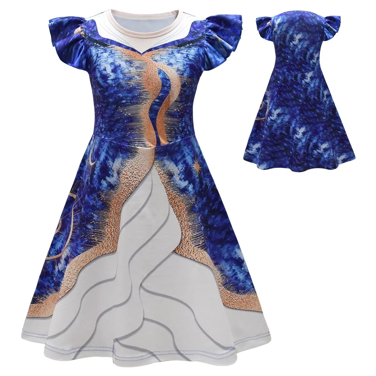 BowLift | Kids Witch Costume Dress with Flying Sleeves and 3D Printed Skirt for Halloween and Cosplay