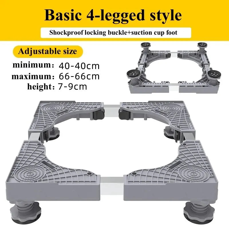BowLift | Stabilova Adjustable Roll Base for Washing Machine & Refrigerator | With 4 Double Wheels & Shock Absorption | Height Adjustable & Load-Bearing