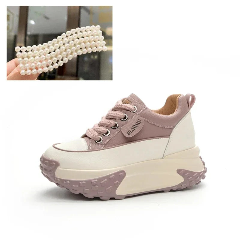 BowLift | 7 cm Platform Wedge Sneakers made of Leather