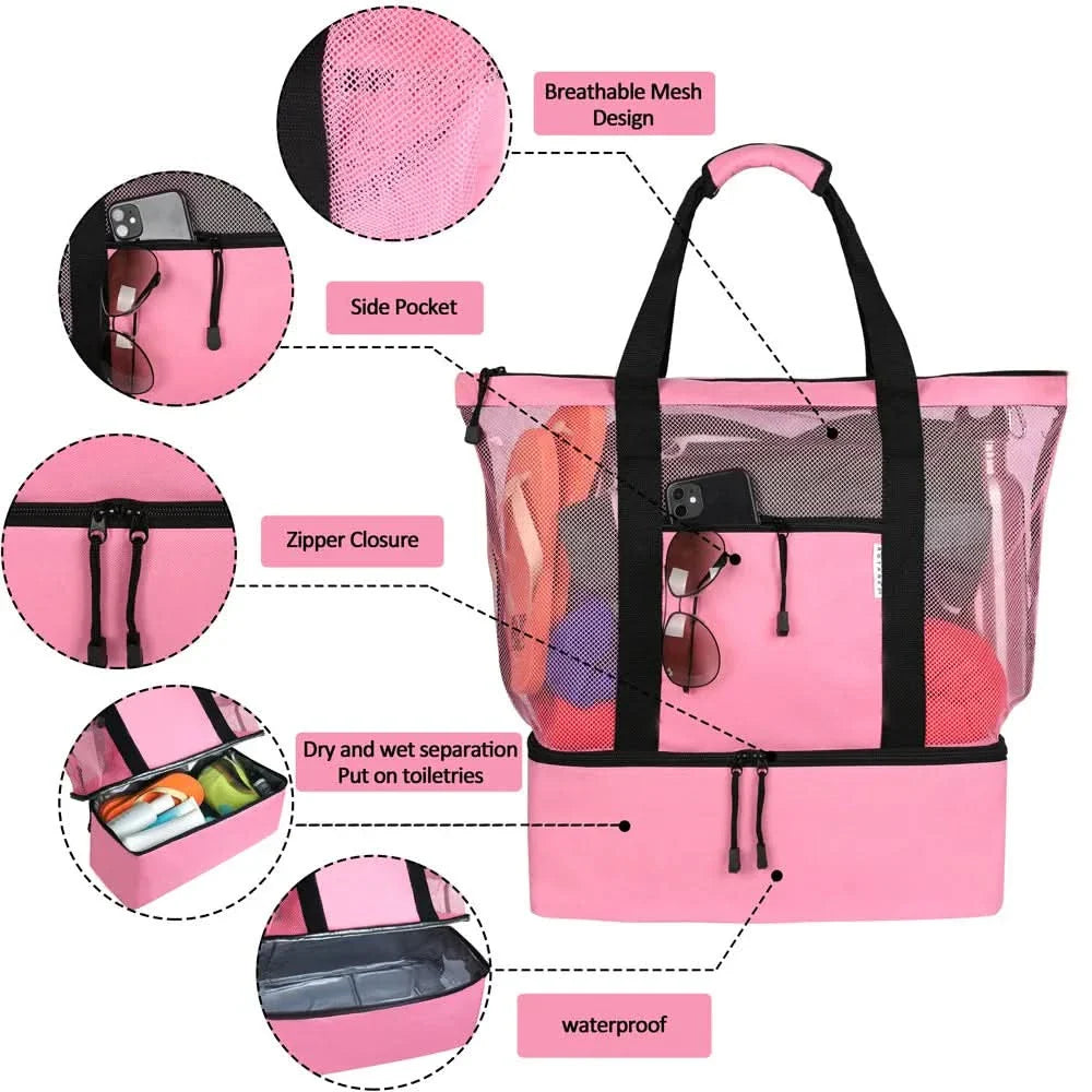 BowLift | MESH PICNIC & BEACH BAG – Waterproof picnic & beach bag with double layer & high capacity
