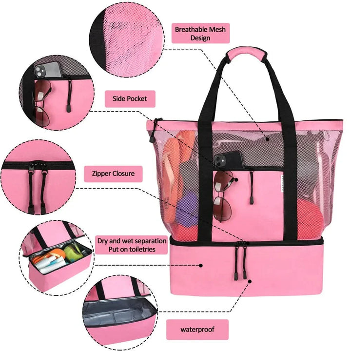 BowLift | MESH PICNIC & BEACH BAG – Waterproof picnic & beach bag with double layer & high capacity