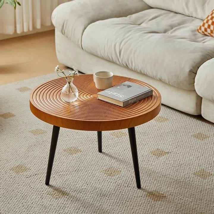 BowLift | Round Wooden Coffee Table Japanese Design Tea Table Living Room