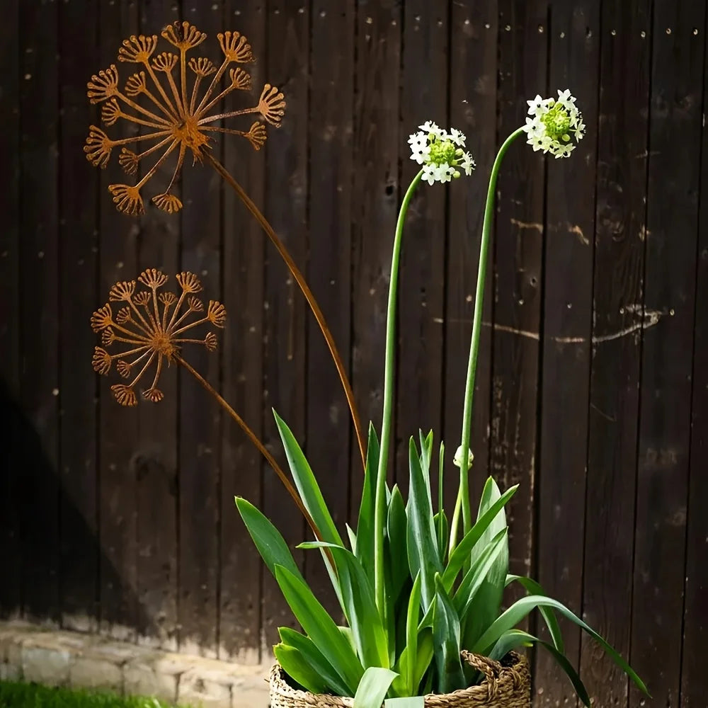 BowLift | Florandis Metal Garden Stake Flower | Decorative Stake for Balcony, Bed & Plant Pot | Weatherproof & Detailed