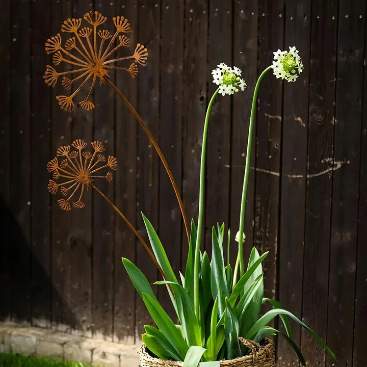 BowLift | Florandis Metal Garden Stake Flower | Decorative Stake for Balcony, Bed & Plant Pot | Weatherproof & Detailed