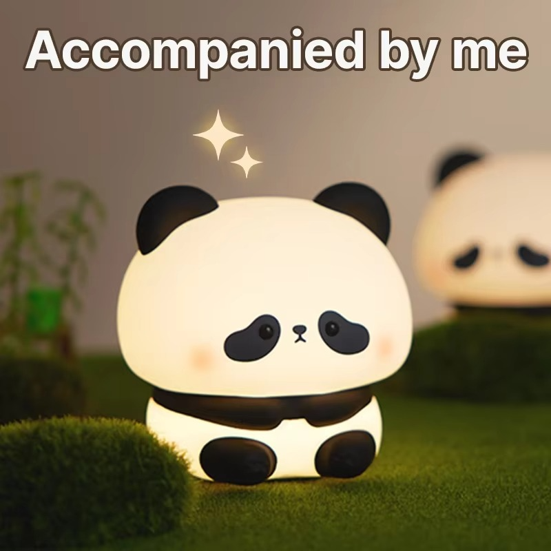 BowLift | Panda Touch-Activated Silicone LED Nightlight – USB Rechargeable, Syncable Soft Glow Lamp