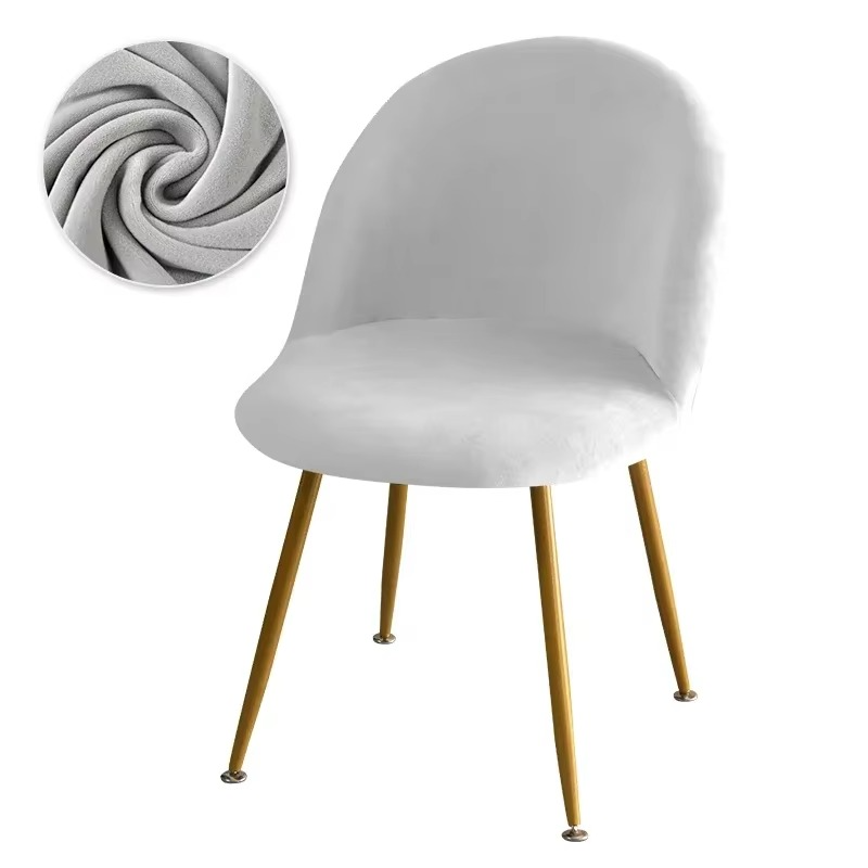 BowLift | Elastic Velvet Chair Covers - Stretch Low Back Slipcovers for Dining and Makeup Chairs