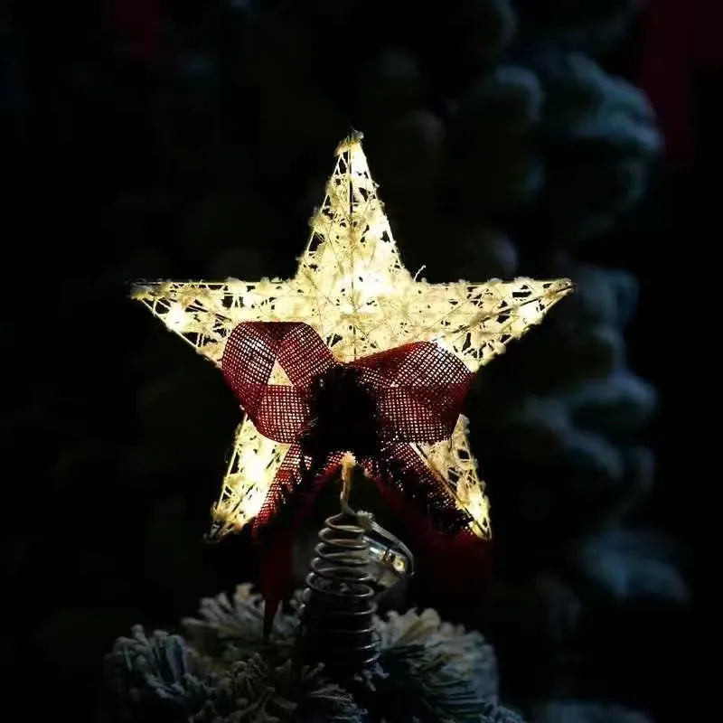 BowLift | TwinkleGlow - LED Star Tree Topper with Warm Light and Easy Setup