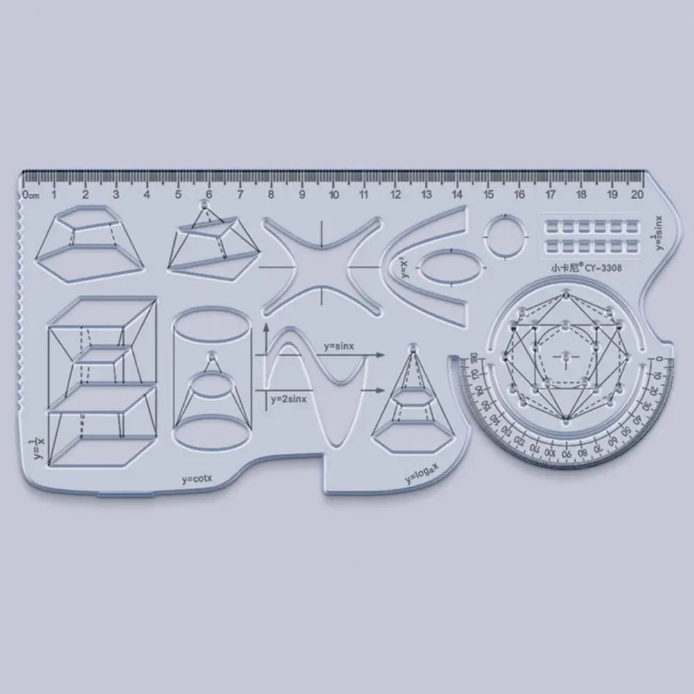 Math Genius Multi-Angle Drawing Precision Ruler | Bowlift