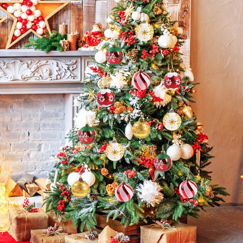 BowLift | Glass Christmas Ornaments Pattern Set of 6 Balls for the Tree