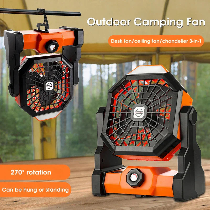 BowLift | LumoFan Pro | Camping Fan with LED | 7800 mAh Battery | USB Rechargeable