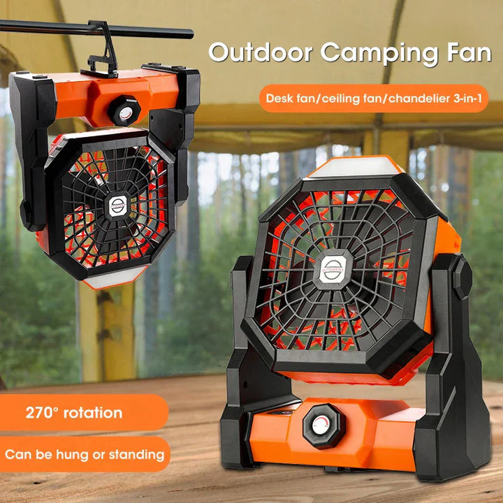 BowLift | LumoFan Pro | Camping Fan with LED | 7800 mAh Battery | USB Rechargeable