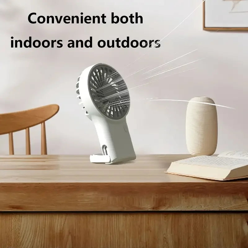 BowLift | BreezeeGo MinQi Fan with Carabiner | USB Rechargeable & Foldable | Quiet & Portable | For Travel, Office & Home