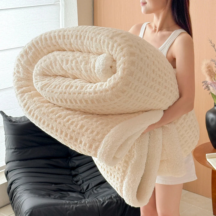 BowLift | Winter Dream Blanket – Double Layer Fleece Blanket with Lambswool Look | Ultra Warm, Soft & Skin Friendly | For Sofa, Bed & Cold Winter Days