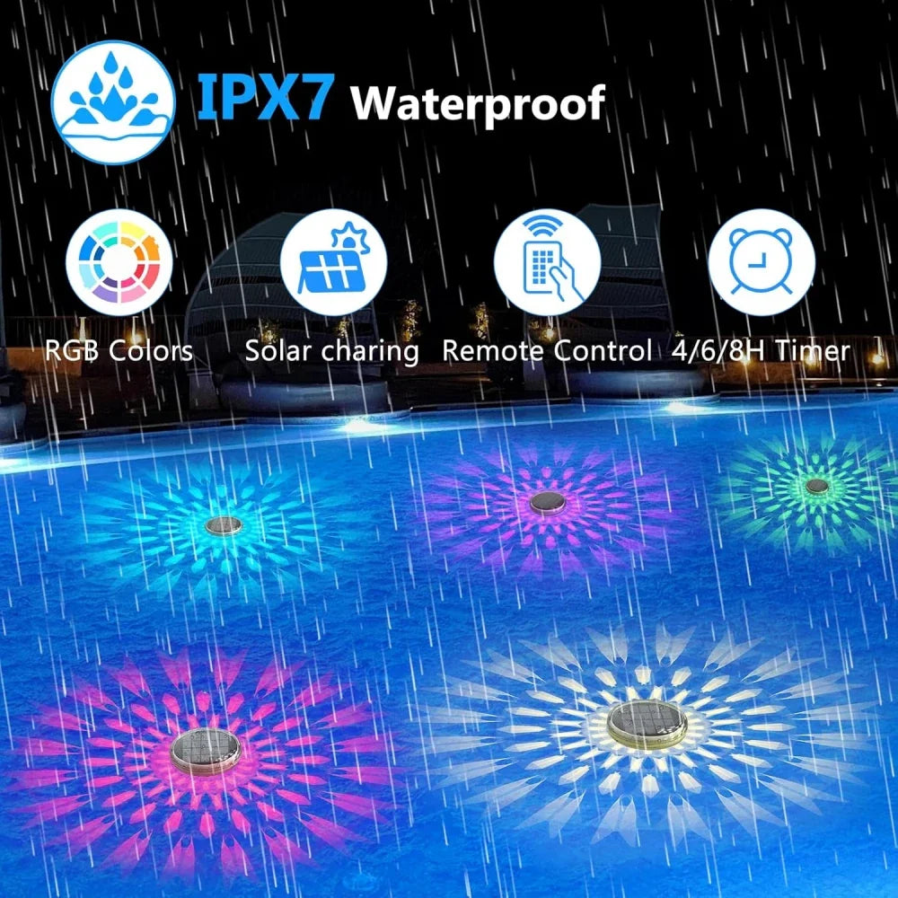 BowLift | Solar-Poollight LumiFloat RGB | Floating LED Light with Color Change | IPX7 Waterproof | For Pool, Hot Tub & Party