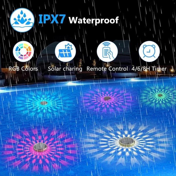 BowLift | Solar-Poollight LumiFloat RGB | Floating LED Light with Color Change | IPX7 Waterproof | For Pool, Hot Tub & Party