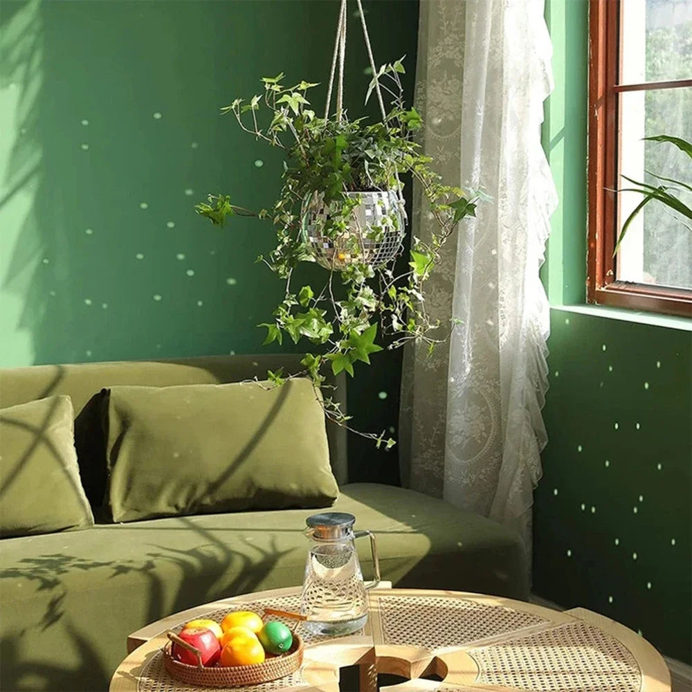 BowLift | GlowSphere Lunara | Disco Plant Hanger | Retro Design | For Boho & Urban Jungle Styles
