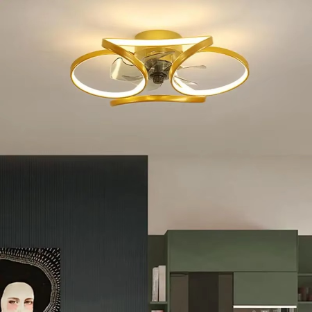 BowLift | Stylish LED Ceiling Fan Chandelier with Remote & App Control for Modern Home