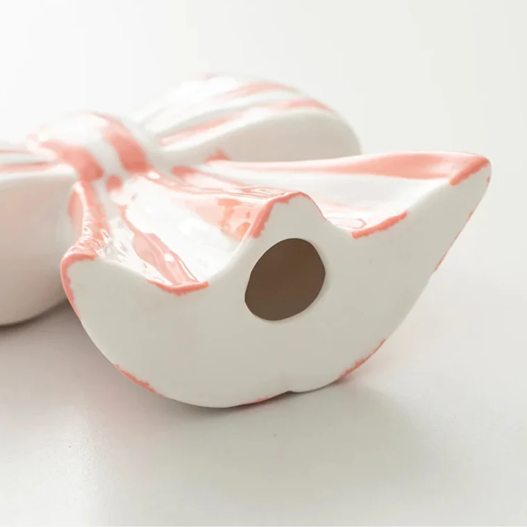 Classic Striped Bow Ceramic Candle Holder | Bowlift
