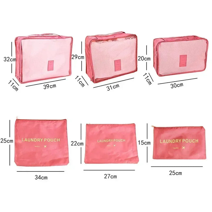 BowLift | ReiseLina Luggage Organizer Set | 6-piece | Waterproof & Space-saving | Made of Oxford Fabric