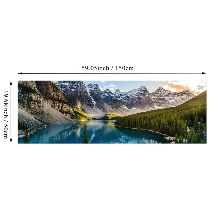 Mountain Lake Forest Wilderness Wall Art Large Format Canvas Prints Wide Format Landscape Picture For Above The Sofa Or Above The Bed | Bowlift