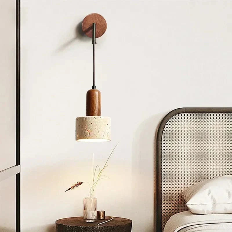 BowLift | Wabi-Sabi Stone Wall Lamp – Warm LED Light