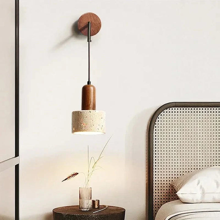 BowLift | Wabi-Sabi Stone Wall Lamp – Warm LED Light