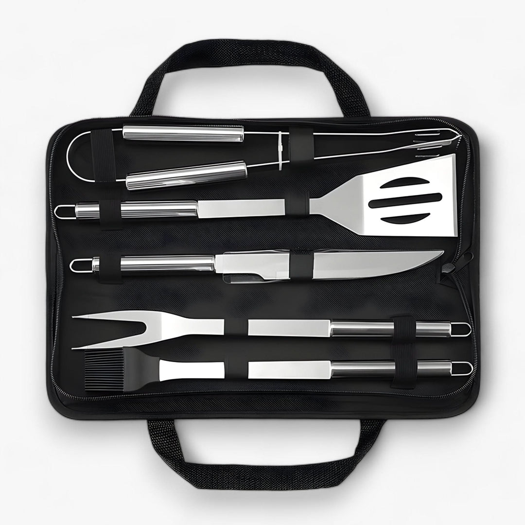 BowLift | Stainless Steel BBQ Grill Tool Set with Carrying Case
