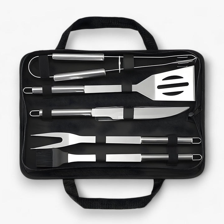 BowLift | Stainless Steel BBQ Grill Tool Set with Carrying Case