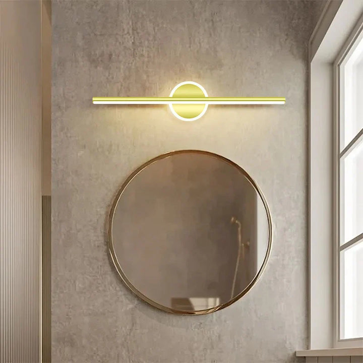 BowLift | LED Wall Light LineaLux | Black & Gold | 40/60/80 cm | Warm, Cold & Three-Color Light | Modern Mirror & Wall Lighting