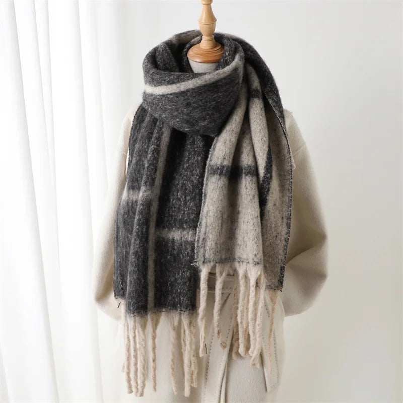 BowLift | CashmiraLux | Women's Winter Scarf & Stole | Cashmere-Pashmina Mix | 220×42 cm | With Fringes