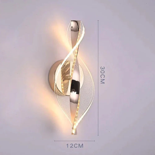 BowLift | LED Wall Light NordGlow | Modern Acrylic & Metal Design | 3-Color Light | Creative Interior Lighting for Living Room & Bedroom