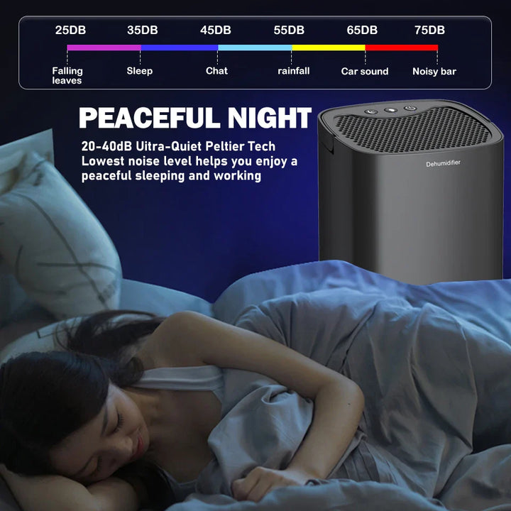 BowLift | 1000ml Portable 2-in-1 Dehumidifier with Air Filter & Night Light – Aveline