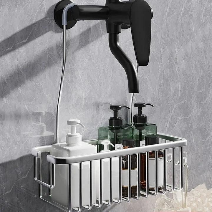 BowLift | DuschGlanz AeroRack Hanging Shower Basket made of Aluminium | Rustproof Shower Shelf with Hooks | Large Capacity for Shampoo & Bath Accessories