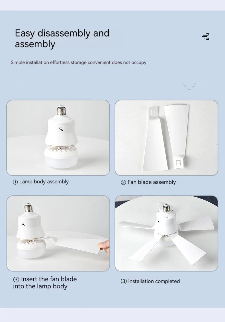 30W E27 Ceiling Fan Light with Remote - LED Dimming Function, Intelligent Silent Fan for Bedroom & Living Room | Bowlift