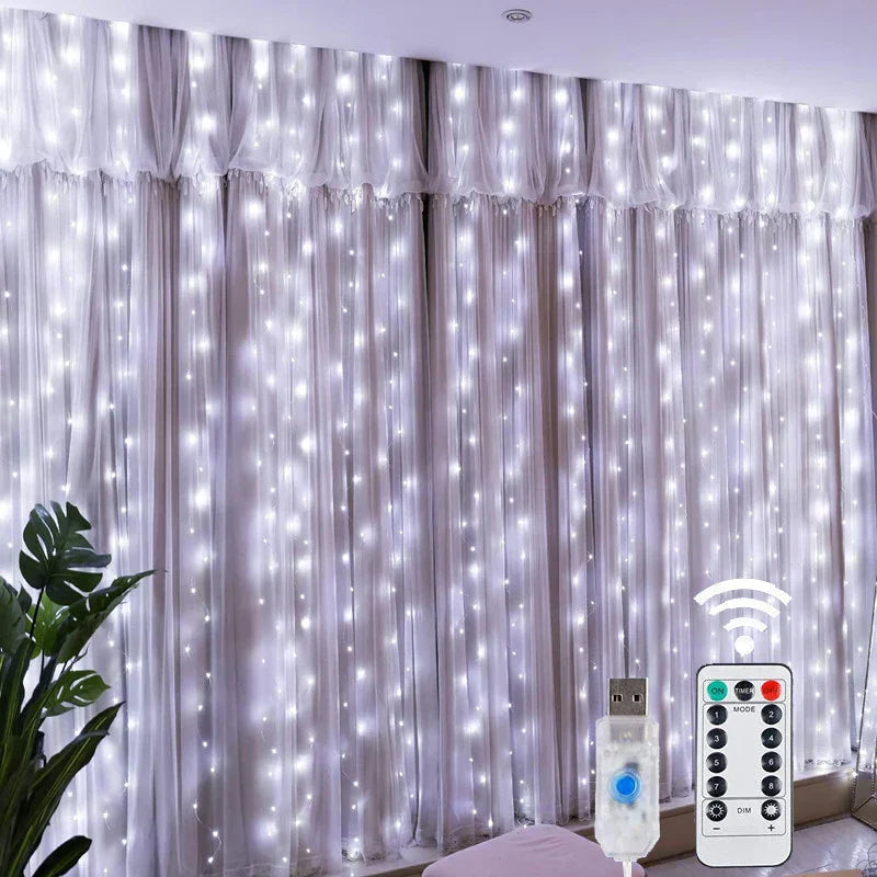 LED curtain lights – USB-controlled string lights for window and room decoration | Bowlift